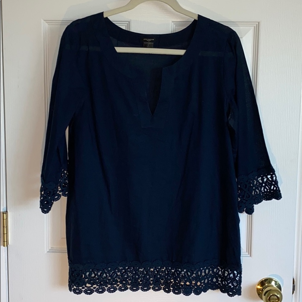 Ann Taylor Factory Navy Tunic